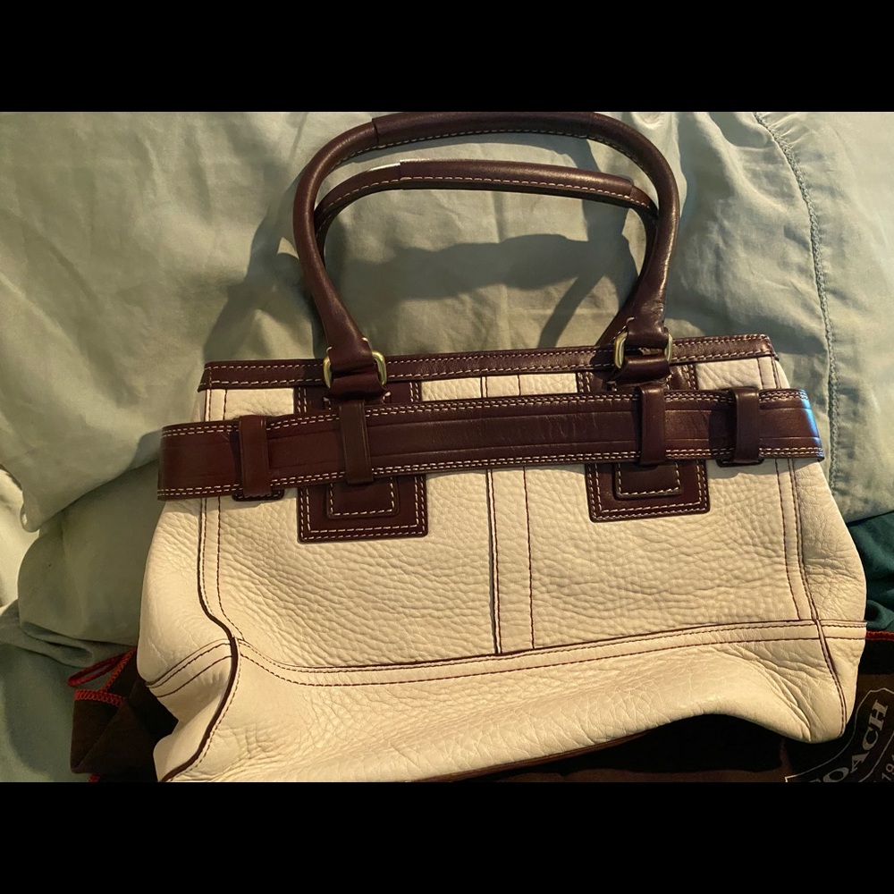 NWT Coach Hampton Pebble Leather Satchel - Picture 3 of 6